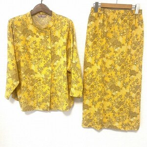 #apc Ts コレクション 詩仙堂 ヒトシタムラ 詩仙堂 セットアップ ダブル ちりめん 花柄 黄色 レディース [804257]