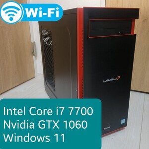 ゲーミングPC Intel i7 7700 Nvidia GTX1060 Win11 SSD 250GB HDD 2TB DVDドライブ搭載 【1円～】