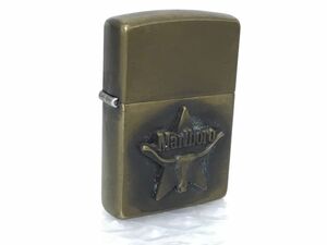 ●営ST145-60-M　【火花確認済み】 ZIPPO ジッポー Marlboro マルボロ 水牛 オイルライター ゴールド 喫煙具 /u