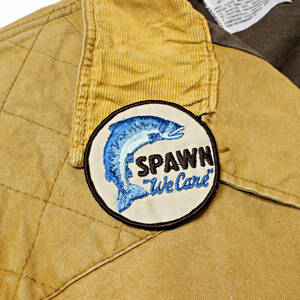 ビンテージ 刺しゅう ワッペン ”SPAWN WE CARE” サカナ