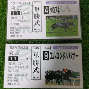 【絶版稀少】競馬　単勝馬券風　カードコレクション　NHKマイルカップ　ウマ娘　クロフネ　ソダシ父　エルコンドルパサー　制覇東京競馬場