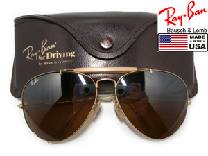 Vintage B&L RayBan Driving OUTDOORSMAN2 B15TGM Mirrorミラー62mmゴールドUSAボシュロムBLアウトドアーズマンMETALアメリカ製サングラス