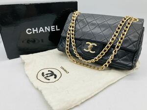 5d2 必見 ! CHANEL シャネル マトラッセ ダブルフラップ ダブルチェーンショルダーバッグ ココマーク ターンロック ヴィンテージ 中古品 !