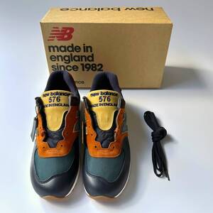 NB原宿店&公式オンラインストア限定 UK製 NEW BALANCE M576YP【MiUK YARD PACK】US9D 27cm レザー スエード ネイビー×ブラウン 紺/茶