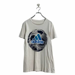 adidas 半袖 プリント Tシャツ S～ ホワイト アディダス サッカーボール 古着卸 アメリカ仕入 a604-7576