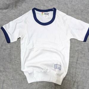 未使用レトロ 半袖Tシャツ 125サイズ トンボ 紺ライン 元学校指定