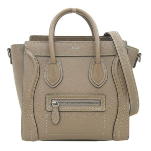 セリーヌ CELINE ラゲージ ナノショッパー 2WAYバッグ ハンドバッグ ショルダーバッグ レザー スリ 中古 新入荷 OB2095