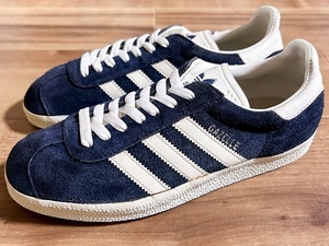 良品、オールド、レア! ADIDAS アディダス GAZELLE ガゼル ガッツレー 紺/白 1994年製 25.5cm US7.5 ユーゴ 台湾 ビンテージ キャンパス