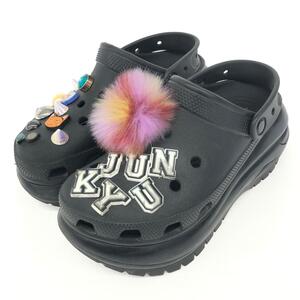 ◆crocs クロックス メガクラッシュ サンダル 7◆ ブラック ジビッツ付き レディース 靴 シューズ shoes