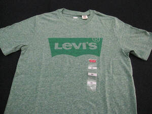 【リーバイス】 ★ Levis リーバイス 【グリーン霜降り バッドウィングロゴ プリント】 Tシャツ sizeXS ★ 紙タグ付未使用品 / デカロゴ