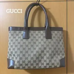 GUCCI グッチ　ハンドバッグ　美品／総柄GG ロゴ