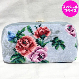 フェイラー　ポーチ　便利ポーチ　メロウローズ　シルバーグレー　MLR-232031　MELLOW ROSE　10cm×20cm×3cm