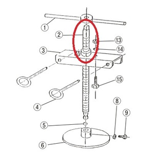 フードプロセッサー EBM 18-8 ギョーザ絞り器用 (2)ネジ棒(16メネジ付) EBM/送料無料