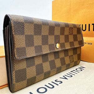 3911【美品】LOUIS VUITTON ルイヴィトン ダミエ ポルトフォイユ サラ 長財布 二つ折り財布 ウォレット N61734/CA1021