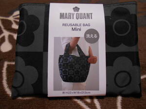 ☆新品・未使用品　マリークワント　MARY QUANT　エコバッグ　マイバッグ　トートバッグ　ハンドバッグ　デイジー　黒　Ｍini☆