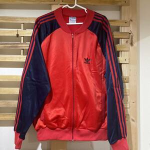 70s adidas ATP track top ビンテージ ジャージ ジャケット USA製 トレフォイルロゴ 3本線 スリーストライプ　サイズL