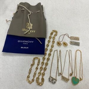 X217△◎ GIVENCHY ジバンシィ アクセサリー 6点セットまとめ ネックレス ブレスレット イヤリング ゴールドカラー ジバンシー 000000