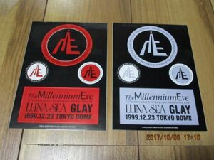 ルナシー LUNA SEA グレイ GLAY ステッカーシート THE MILLENNIUM EVE 東京ドーム RYUICH SUGIZO J INORAN 真矢 TAKURO TERU JIRO HISASHI