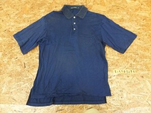 POLO GOLF ラルフローレン メンズ 総柄 薄手 半袖ポロシャツ M 黒青