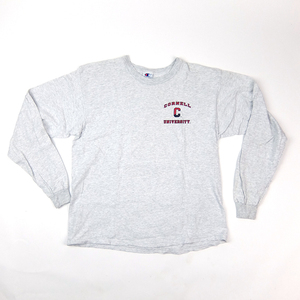 チャンピオン カレッジ Lサイズ コットン 長袖Tシャツ アッシュグレー Champion CORNELL UNIVERSITY ロンT コーネル ロングスリーブ