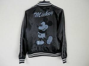 SPINACH スピナッチ ディズニー ミッキーマウス サテン スカジャン 刺繍 Sサイズ 黒 薄手 ジャケット DISNEY MICKEY MOUSE Jacket