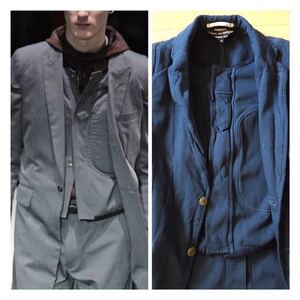 2010 Vintage コムデギャルソン ポリエステル縮絨ジャケットcomme des garcons アーカイブArchiveヴィンテージ homme plusオムプリュス