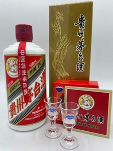 【未開栓】貴州茅台酒 マオタイ酒 天女ラベル 2022 箱付き 冊子付き グラス付き 500ml 53% ※重量952g※ MOUTAI KWEICHOW 中国酒 ●1309