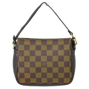 本物 ルイヴィトン LOUIS VUITTON LV トゥルースメイクアップ ダミエ エベヌ アクセサリーポーチ ハンドバッグ ブラウン N51982