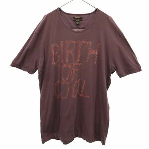 ディーゼル プリント 半袖 Tシャツ XXL ブラウン DIESEL ビッグサイズ メンズ