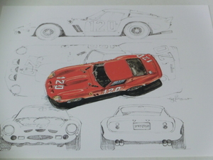 bowイラスト-72/ Ferrari 250GTO/ フェラーリ 250GTO/// 288GTO/ F40/ F50/ Enzo