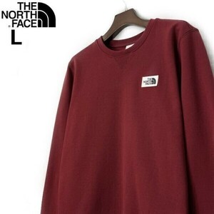 1円～!売切!【正規新品】THE NORTH FACE◆HERITAGE PATCH CREW トレーナー スウェット US限定 上質 裏起毛 ロゴパッチ 登山(L)赤 181130-28