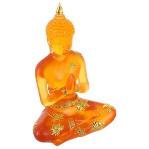 VORCOOL 仏像 仏像樹脂 タイリビング 半透明 タイ仏家の装飾品 瞑想着席仏像