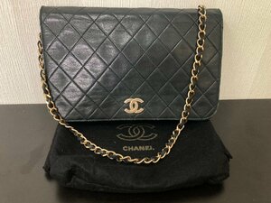 ●CHANEL シャネル マトラッセ チェーンバッグ ココマーク ラムスキン チェーン ワンショルダー バッグ ブラック ヴィンテージ●