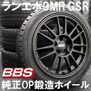 鍛造★BBS製 三菱 ランサーエボリューション9MR GSR 純正OPホイール 235/45R17 DUNLOP WM02 4本 №B241221-B1/CT9Aランエボ8MR RS 17インチ