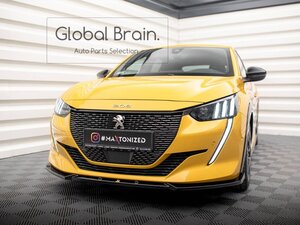 ☆ プジョー 208 P21 GT フロント リップ スポイラー V1/ フロント スプリッター バンパー エプロン アンダー ディフューザー