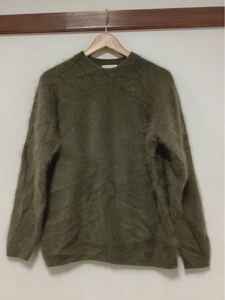 え1576 BEAUTY&YOUTH UNITED ARROWS ユナイテッドアローズ モヘア風ニット セーター ニット S ブラウンオリーブ系 クルーネック ウール