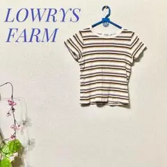 美品！ ローリーズファーム 半袖 アソートリブＴシャツ イエローボーダー 半袖