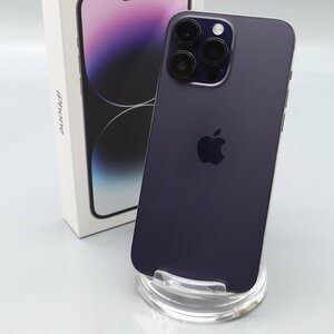 Apple iPhone14 Pro Max 128GB Deep Purple　A2893 MQ993J/A バッテリ100% ■SIMフリー★Joshin7440【1円開始・送料無料】