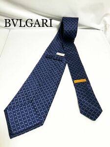 ブルガリ BVLGARI ネクタイ　ブルー系　柄　送料185円（追跡付）〜　ブランドネクタイ