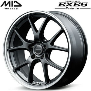 MID VERTEC ONE EXE5 V selection ホイール1本 セミグロスガンメタ/リムポリッシュ 8.0J-19インチ 5穴/PCD114.3 インセット+42