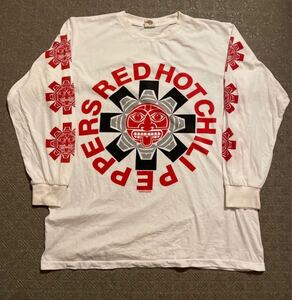 90s Red Hot Chili Peppers USA製 Tシャツ ロンT 1991 コピーライト 白 フェード 状態◎ 袖リブ 希少品 レッチリ / 80s vintage ビンテージ