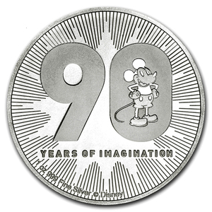 ミッキーマウス誕生90周年記念銀貨 1オンス 220-06-2018-anniv