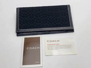 D929 美品 COACH コーチ ミニシグネチャー ノートブック 手帳カバー ブックカバー