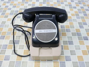 ◆レトロ 昭和39年製｜アンティーク 黒電話｜沖電気 FT-4　スピーカー・ホン　｜ジャンク 電話機 ■O4571