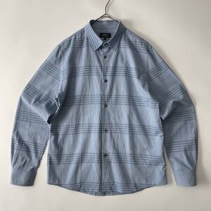 A.P.C. size/S (he) アーペーセー ワイドカラーシャツ 長袖 フレンチフロント ドレッシー ライトブルー 水色 コットン SHIRT APC