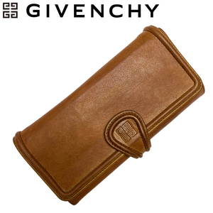 【中古】【やや傷や使用感あり】GIVENCHY 長財布 ブランド ジバンシー 小銭入れあり ブラウン r-gv-w-0063-01