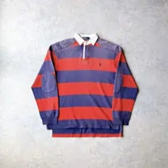 90s vintage POLO ラルフローレン 太ボーダー ラガーシャツ