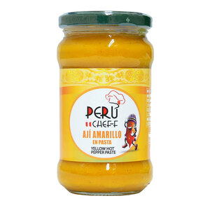 イエロー ホットチリペッパー ペースト ペルーシェフ 297g アヒアマリージョ yellow hot pepper aji amarillo peru chef 野菜炒め 調味料