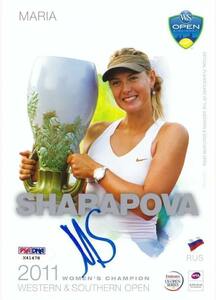 PSADNA社認定書付き　 マリア・シャラポワ Maria Sharapova　直筆 サイン 入り W&S オープン プレイヤー ポスター