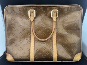 ■中古品 LV LOUIS VUITTON ルイ ヴィトン ヴァンダム ビジネスバッグ M91125 VI0090 ヴェルニ ブロンズ エナメル